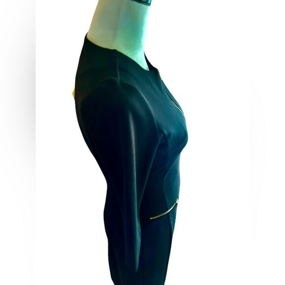 Tracy Negoshian Sheath Dress, Black and Gold, XS - Perfect for Any Occasion - Picture 5 of 8